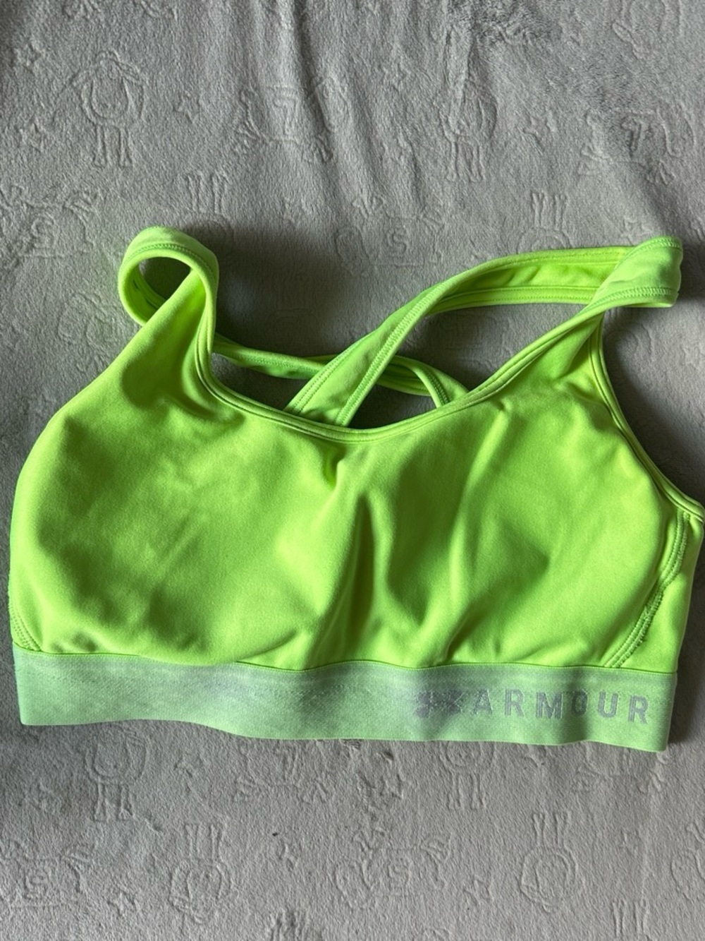 Under Armour Bright Neon Green Crossback Sports Bra